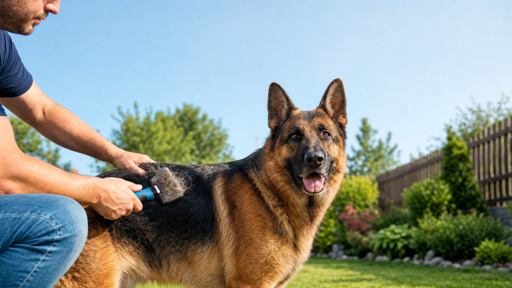 German Shepherd Brushing